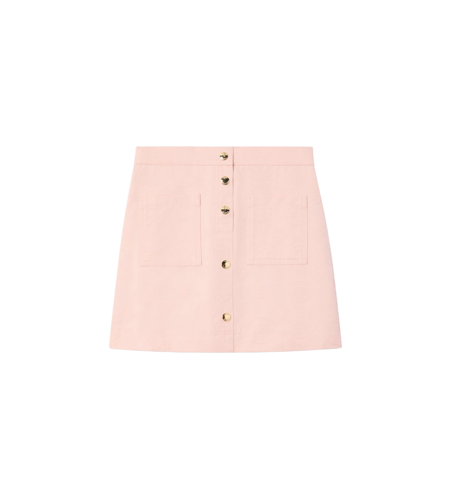 Kids Monogram Jacquard Rok Roze
