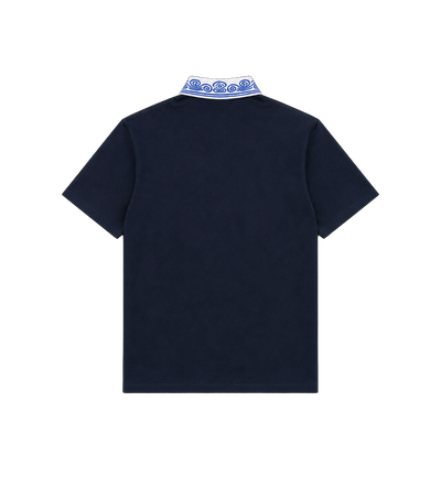 Kids Wave Short Sleeve Polo Shirt Navy