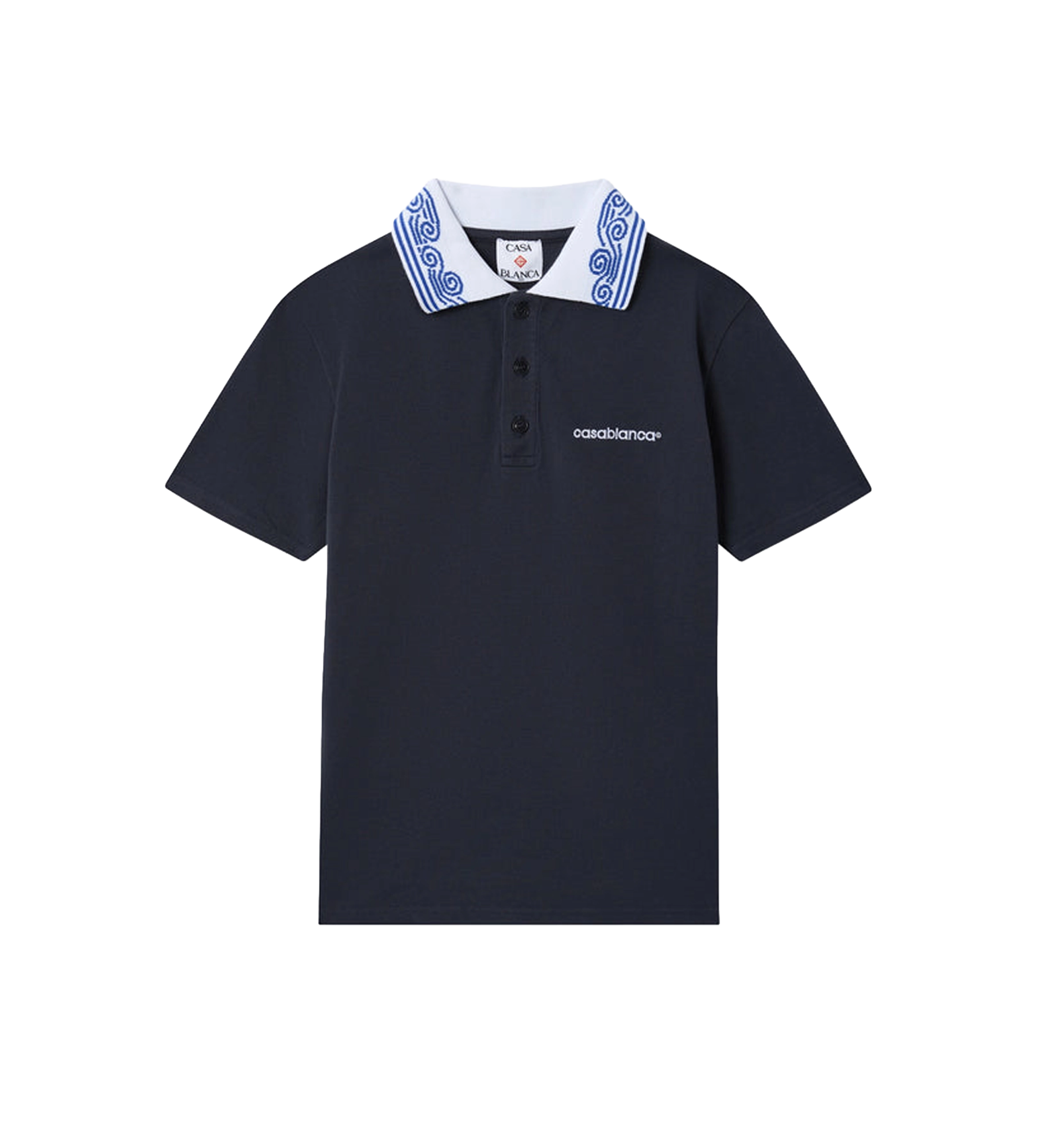 Wave poloshirt met korte mouwen marineblauw