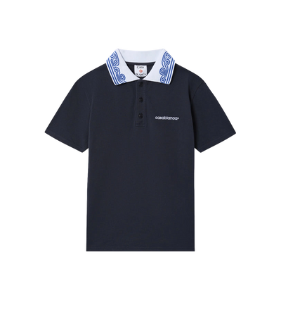 Kids Wave Short Sleeve Polo Shirt Navy