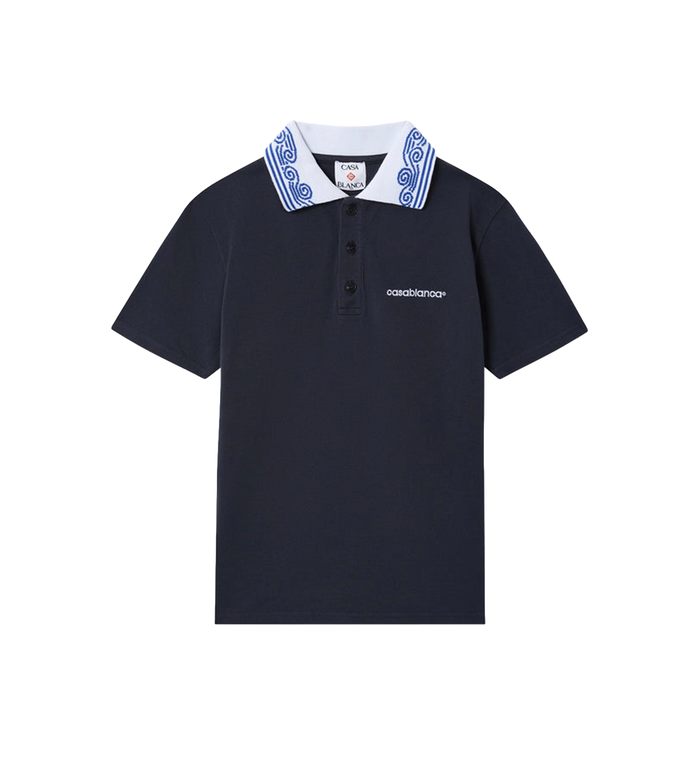 Kids Wave poloshirt met korte mouwen marineblauw