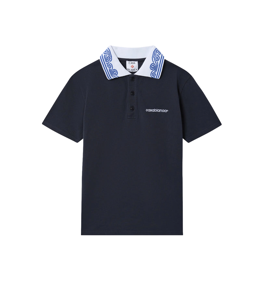 Kids Wave poloshirt met korte mouwen marineblauw