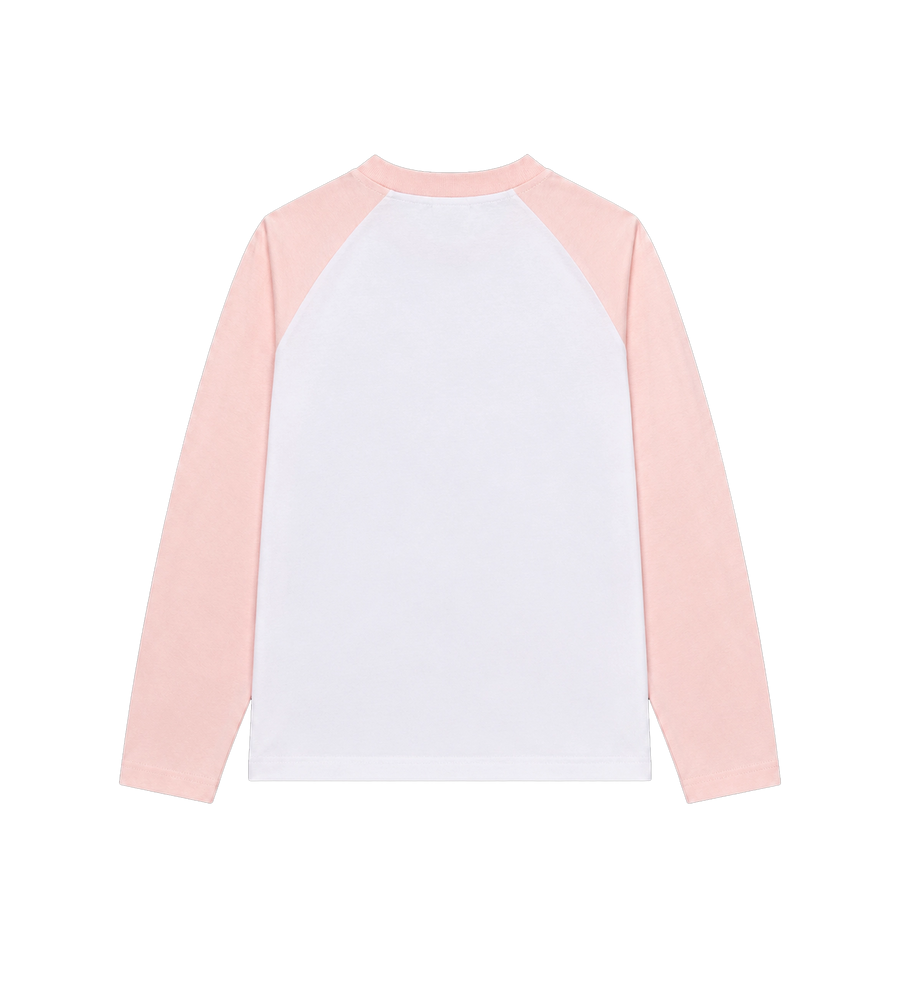 Kids Oranges Baseball T-shirt met lange mouwen wit/roze