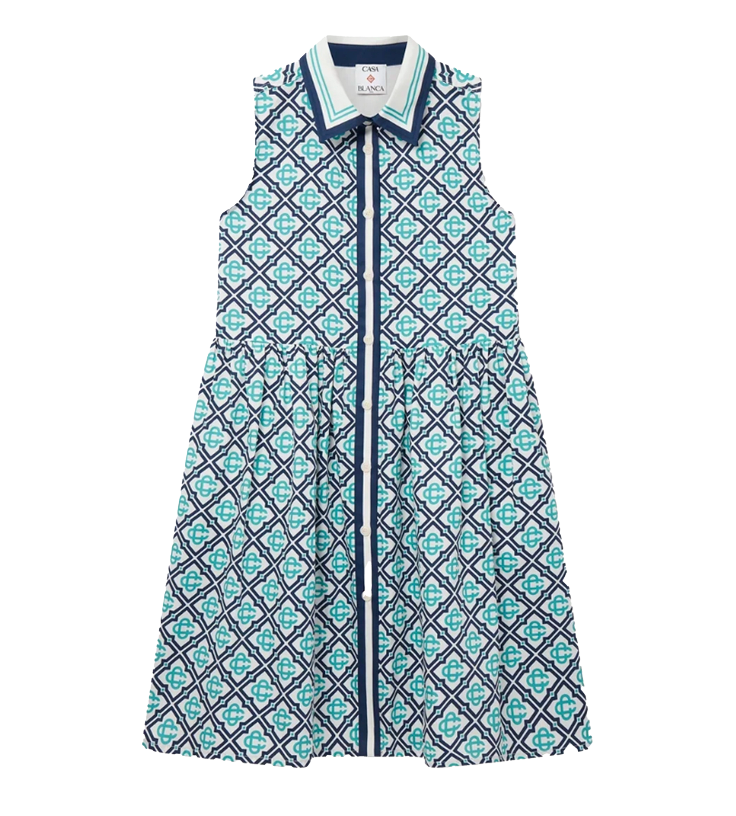Casablanca Monogram Shirt Dress in Blue (Kids)