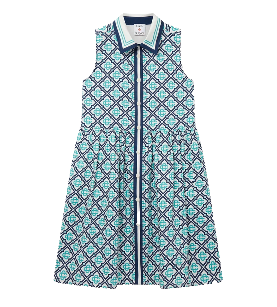 Casablanca Monogram Shirt Dress in Blue (Kids)