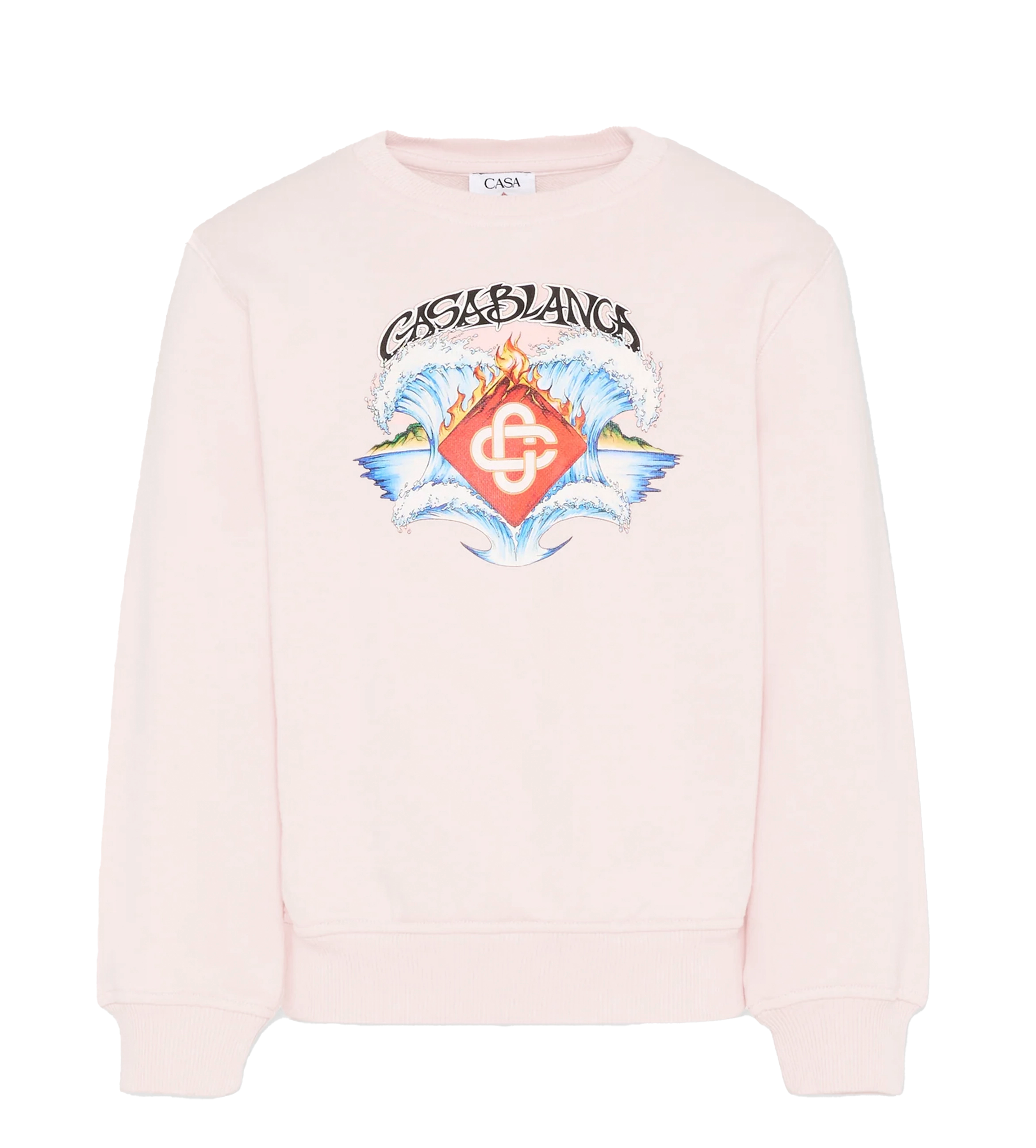 Casablanca Waves Crewneck Sweatshirt in Pink Multicolour (Kids)