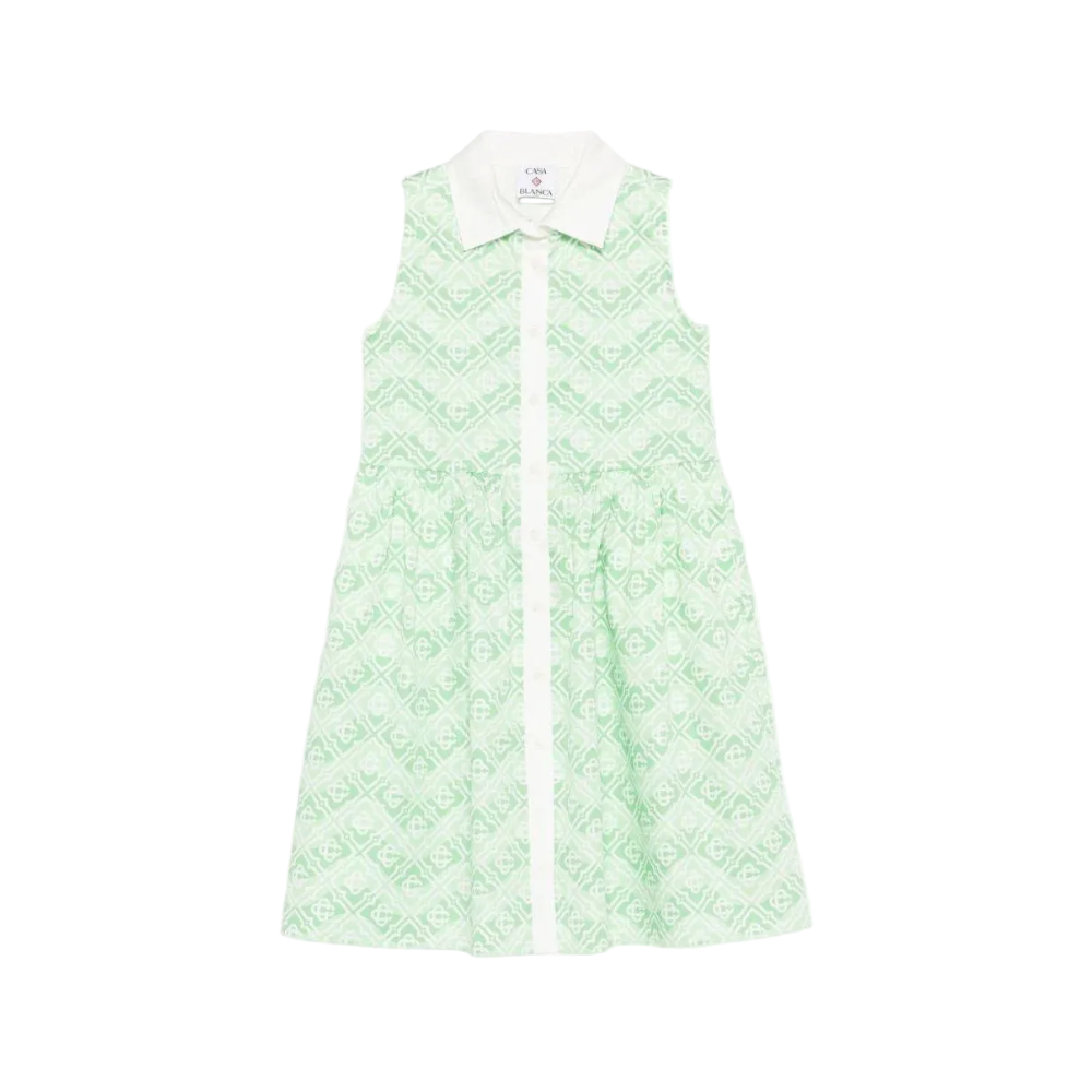 Casablanca Wavy Monogram Shirt Dress in Green