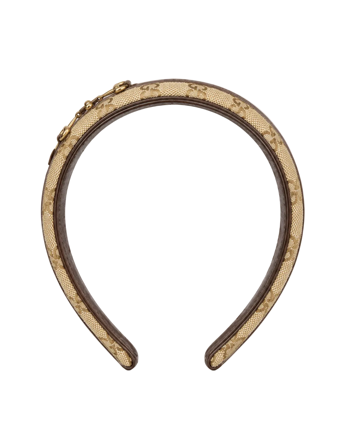 Kids GG Canvas Hoofdband Beige/Ebbenhout