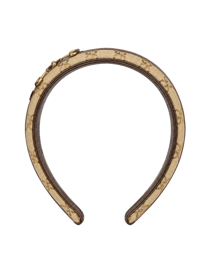 Kids GG Canvas Headband Beige / Ebony