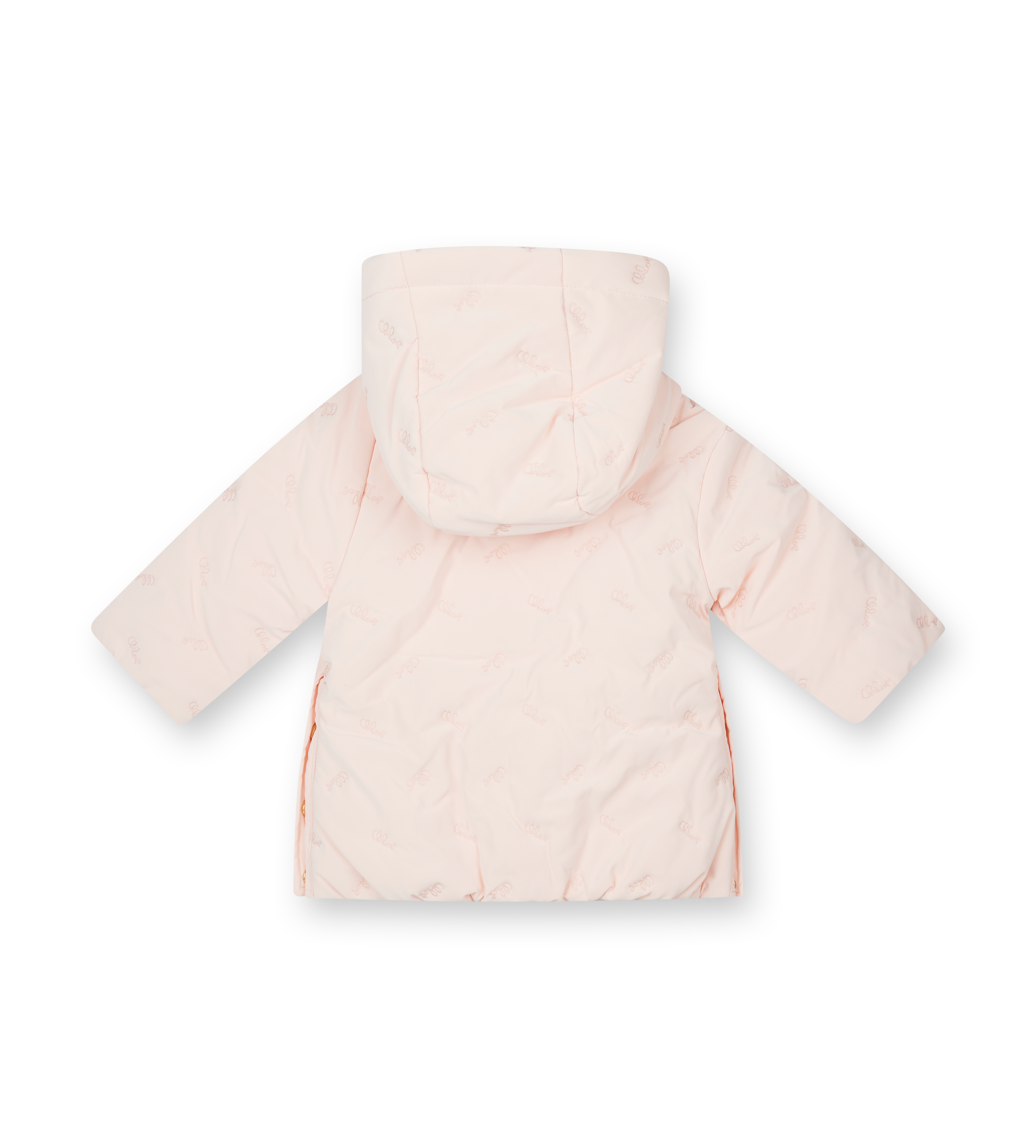 Beige puffer jacket on a white background