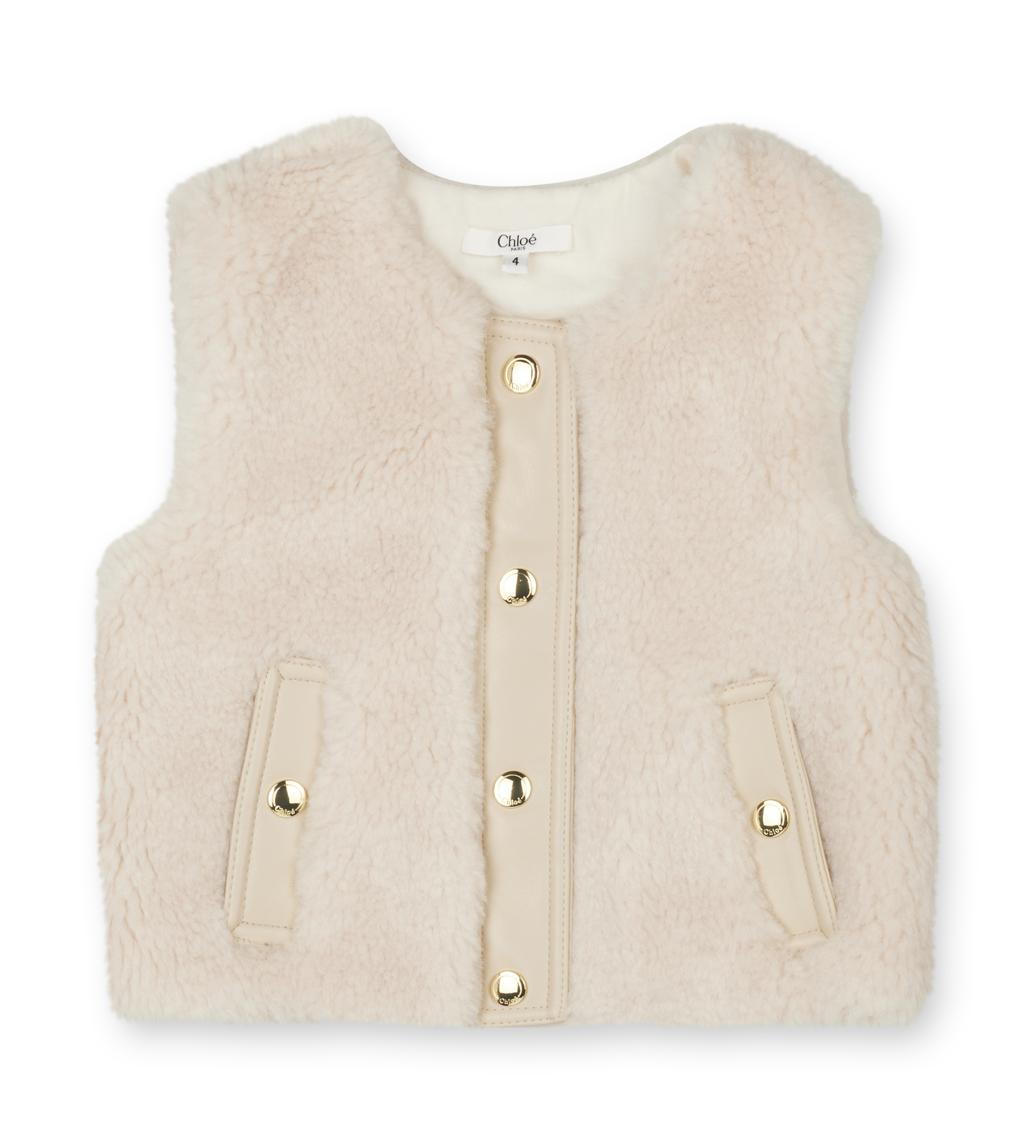 Chloé Faux Shearling Gilet in Soft Pink (Kids)