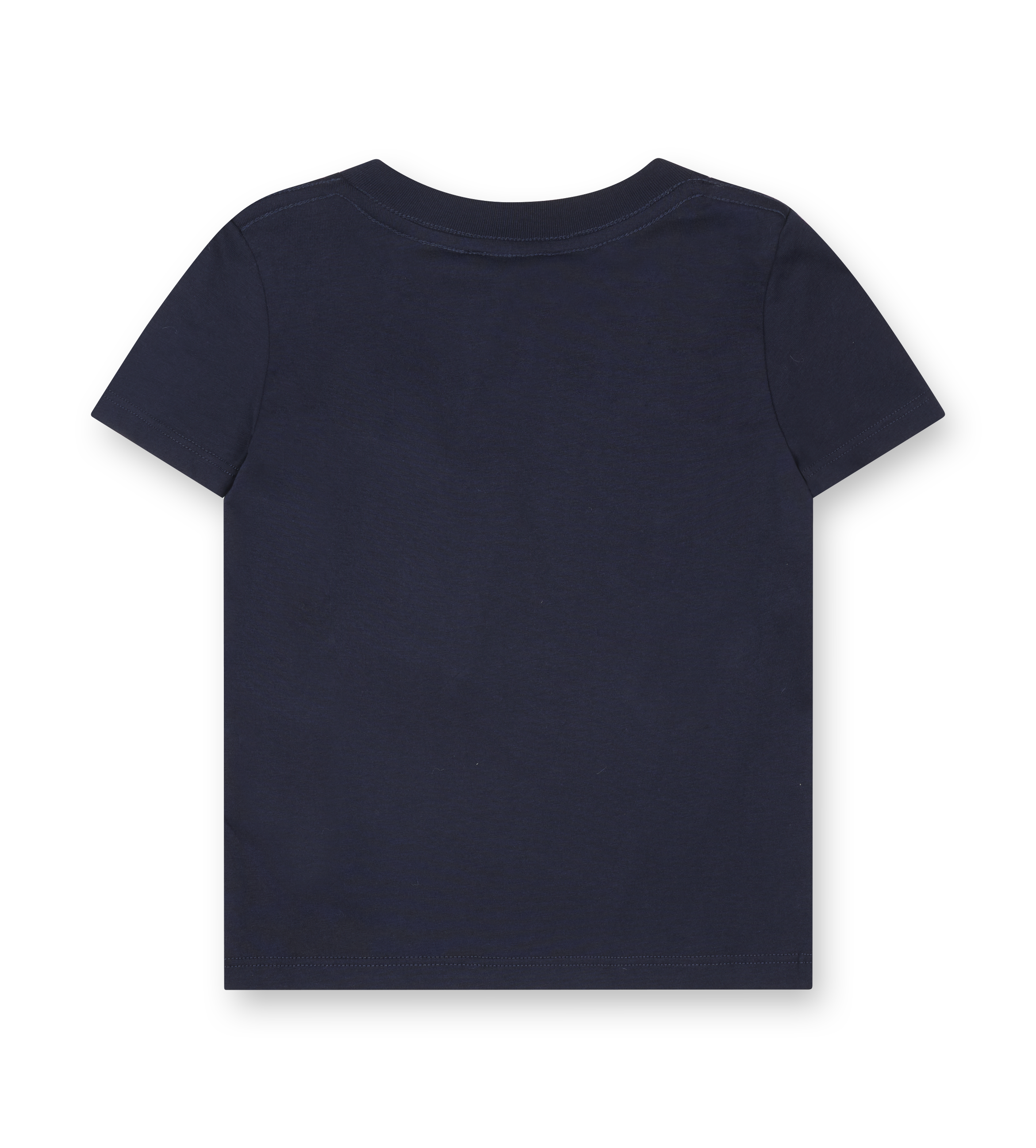 Navy blue t-shirt on a white background