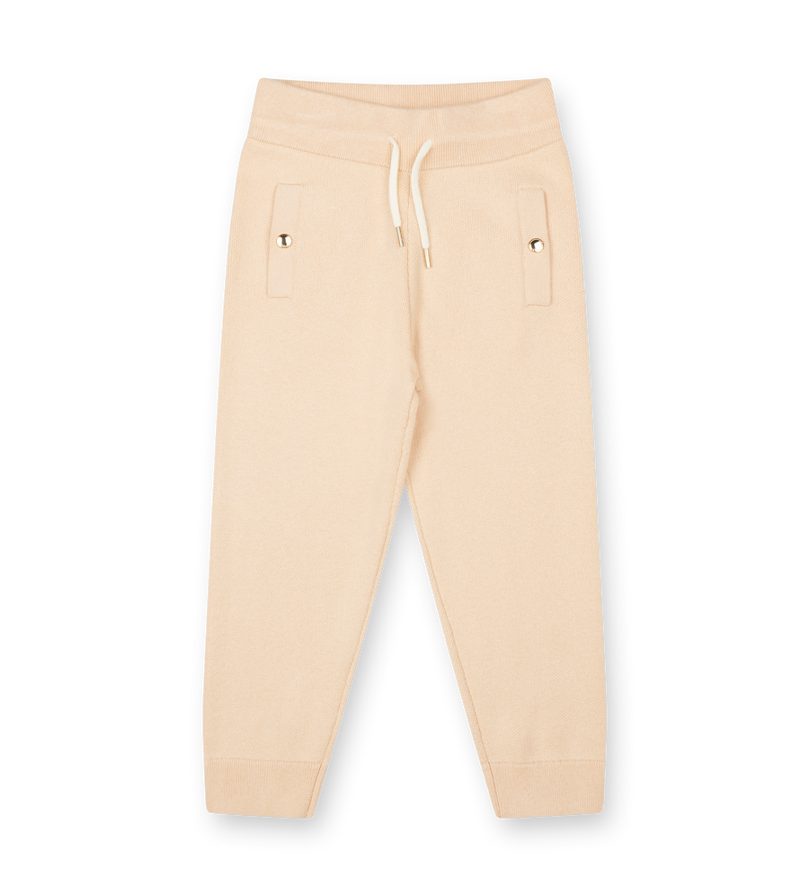 Chloé Logo Print Knitted Sweatpants in Beige (Kids)