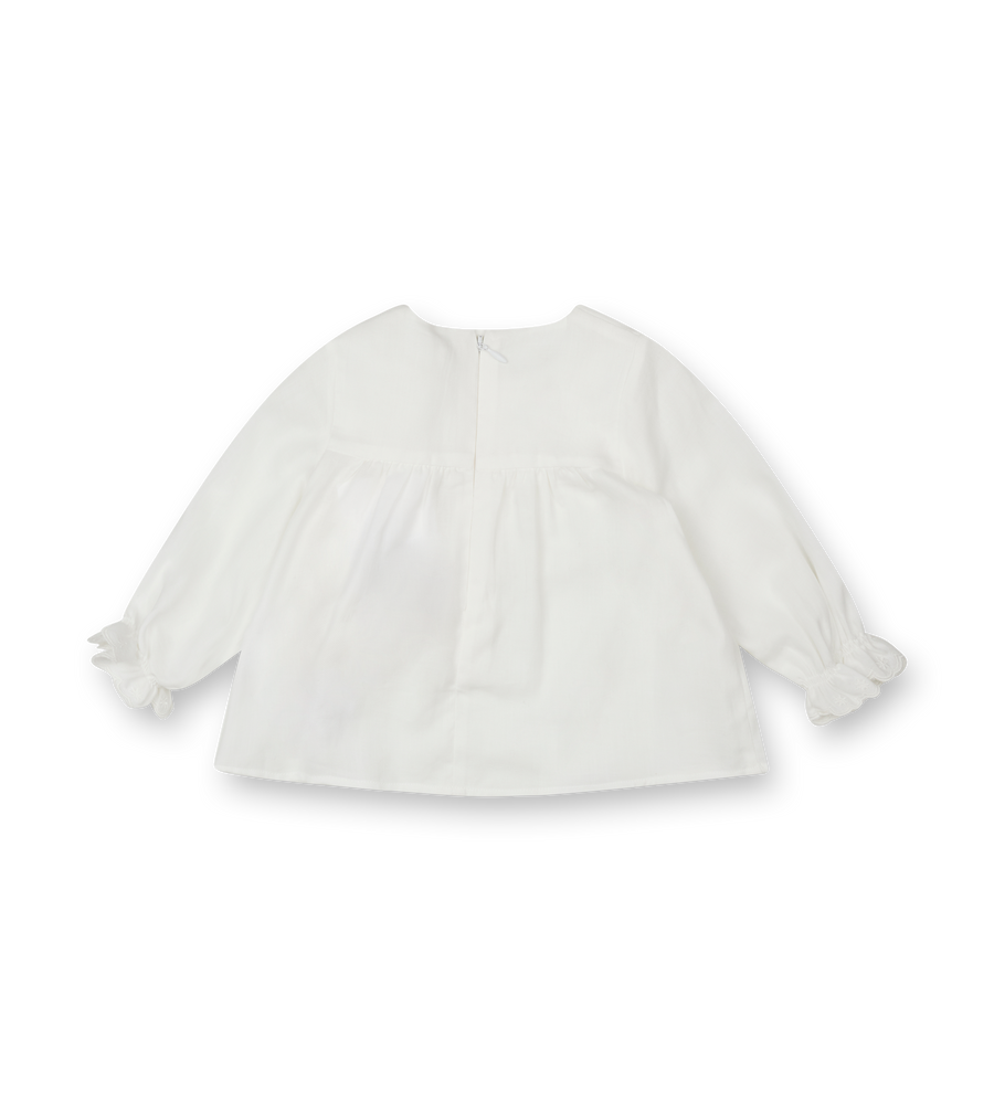 Chloé Ruffled Organic Cotton Blouse in White
