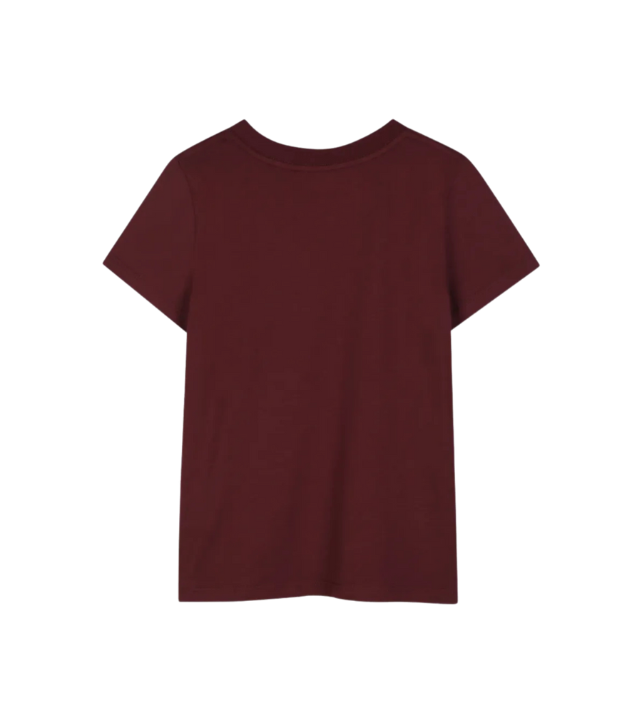 Kids T-shirt met logoprint Bordeauxrood