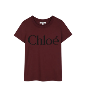 Kids T-shirt met logoprint Bordeauxrood