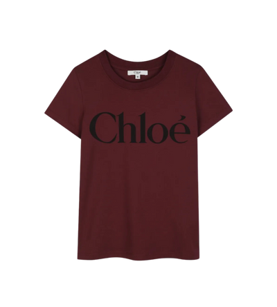 Kids T-shirt met logoprint Bordeauxrood