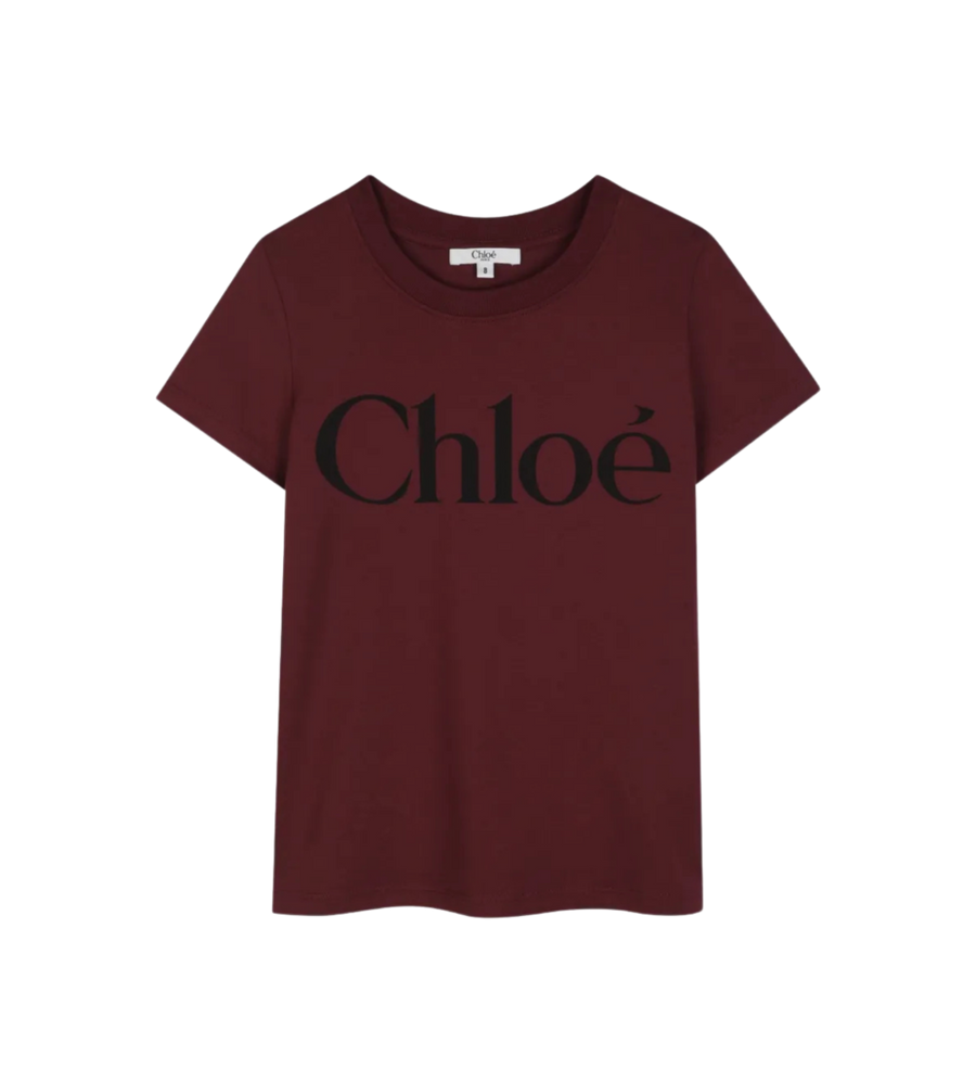 Kids T-shirt met logoprint Bordeauxrood
