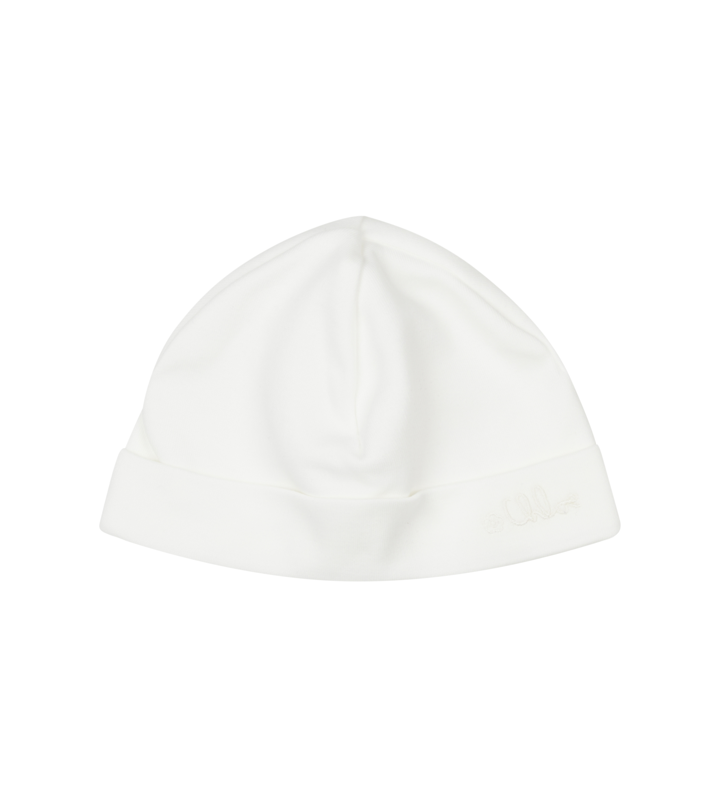 White beanie hat on a white background