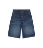 Kids Denim Bermuda Shorts Met Hoge Taille Blauw