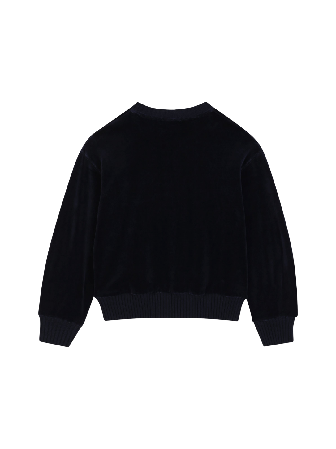 Kids Sweatshirt Katoen Velvet met logoborduurwerk Blauw