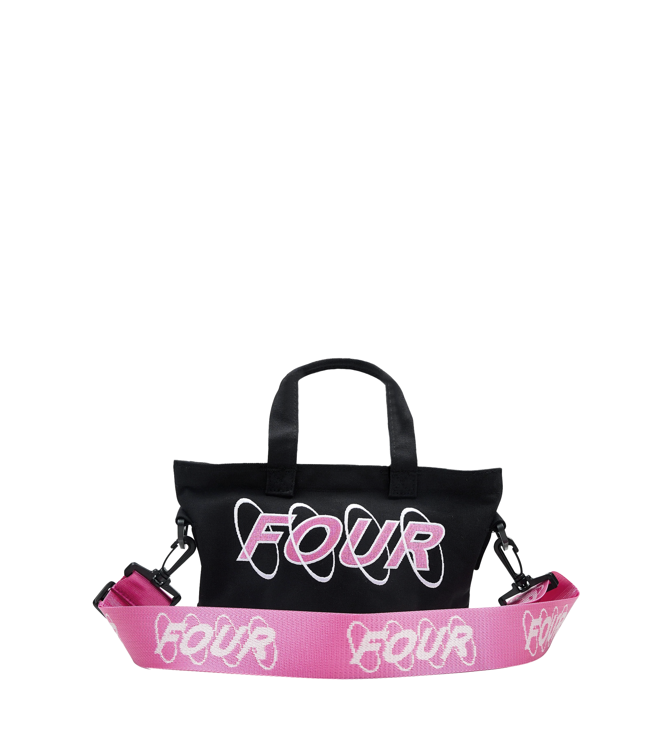 Circles Embroidery Shopper White/ Pink