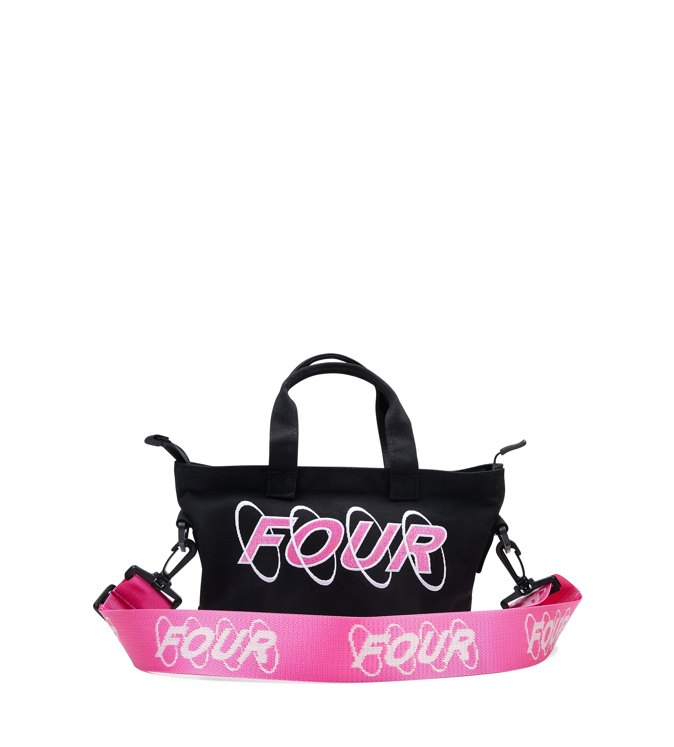 Circles Embroidery Shopper White/ Pink