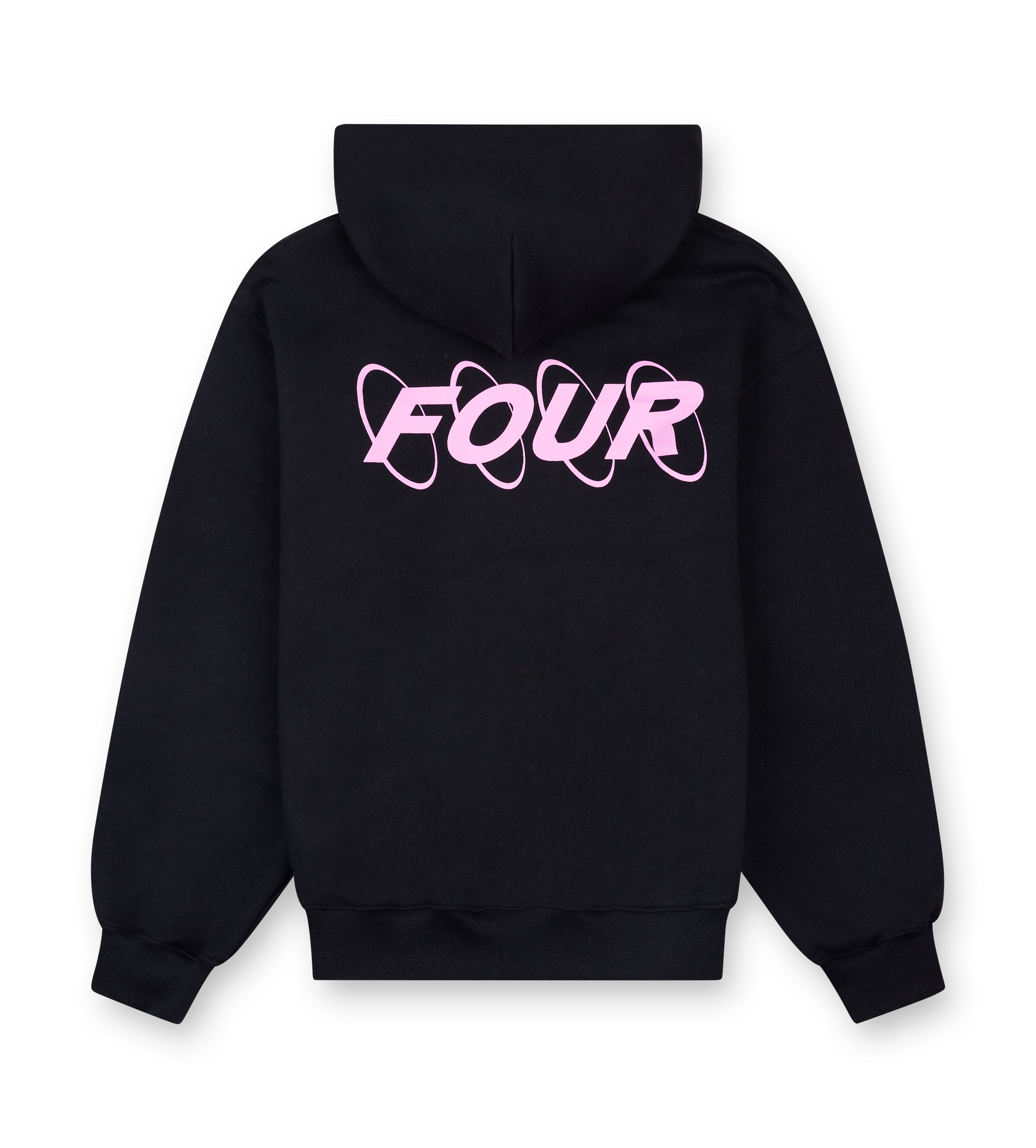 Circles Boxy Zip Up Hoodie Zwart/Roze
