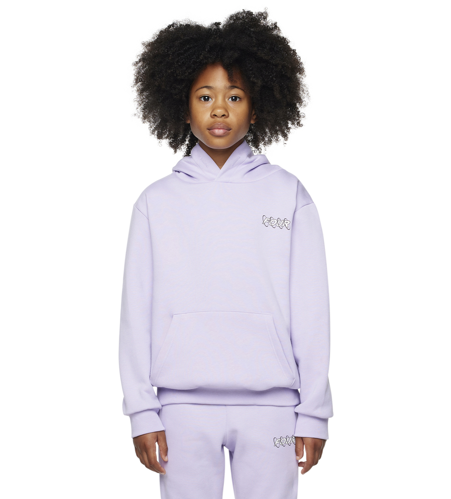 Circles Hoodie Pastel Lilac/ White