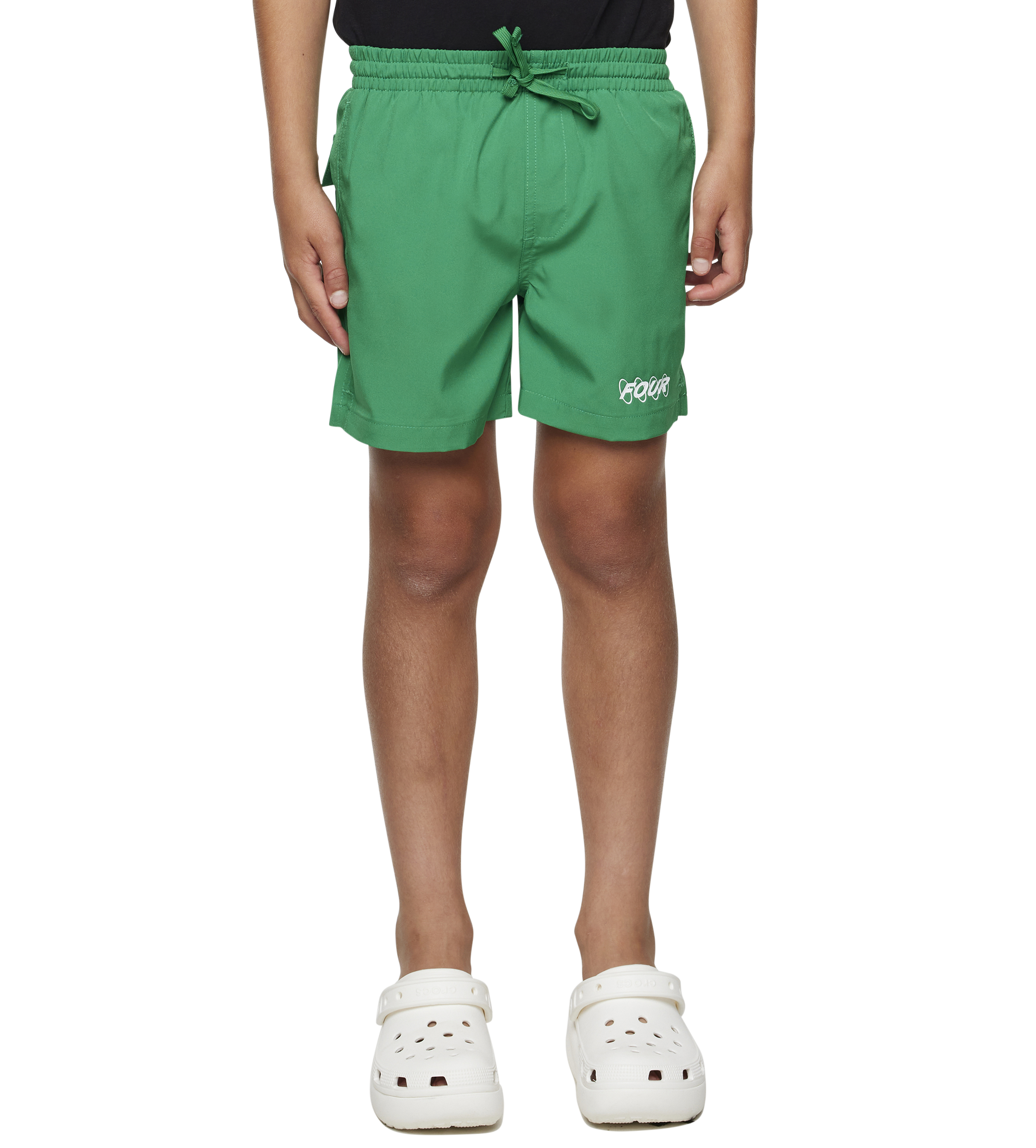Circles Logo Swim Short Green Bee/ White