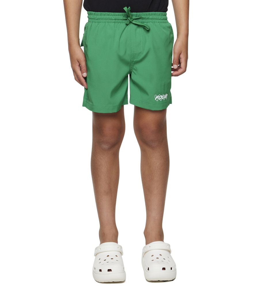Circles Logo Swim Short Green Bee/ White