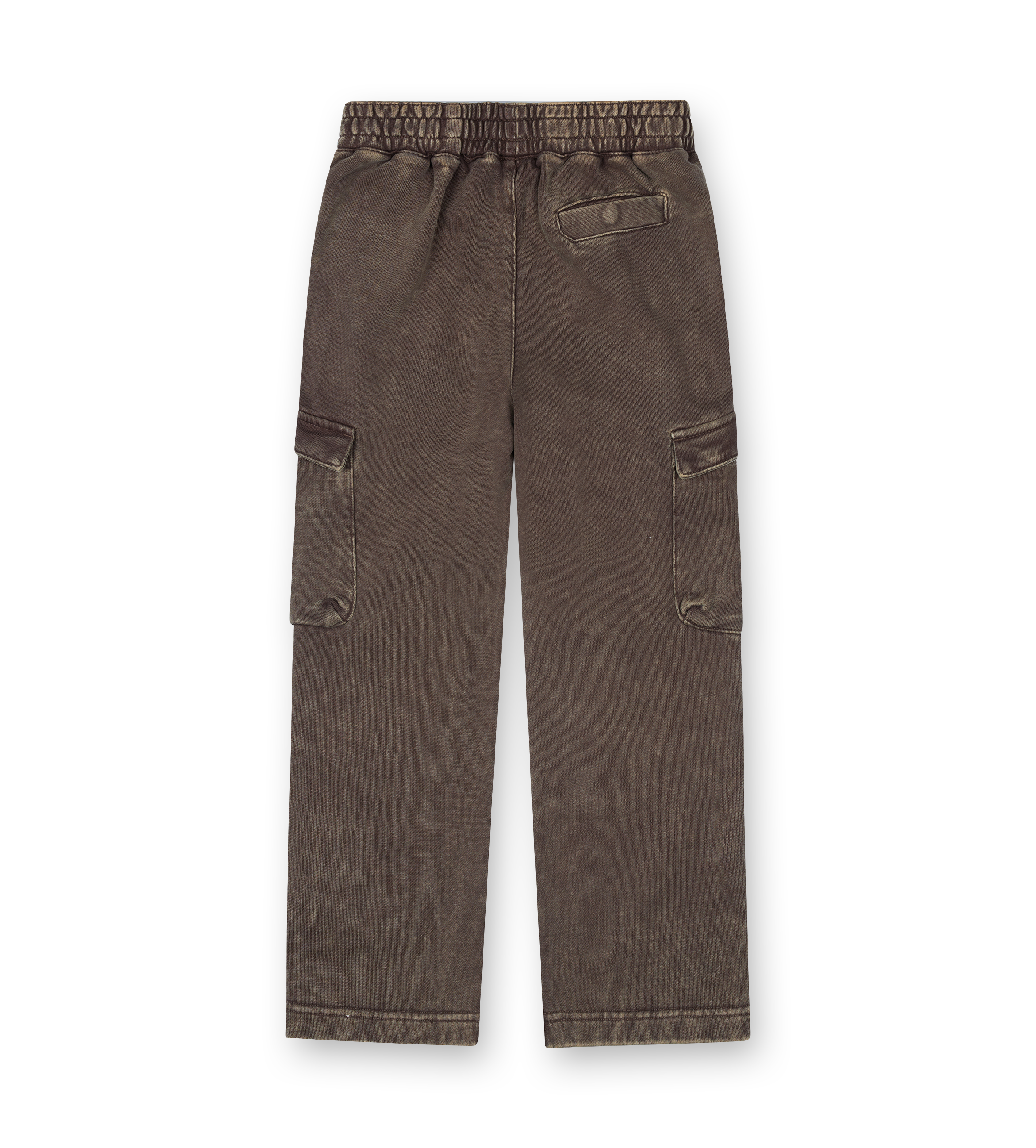 Brown cargo pants on a white background