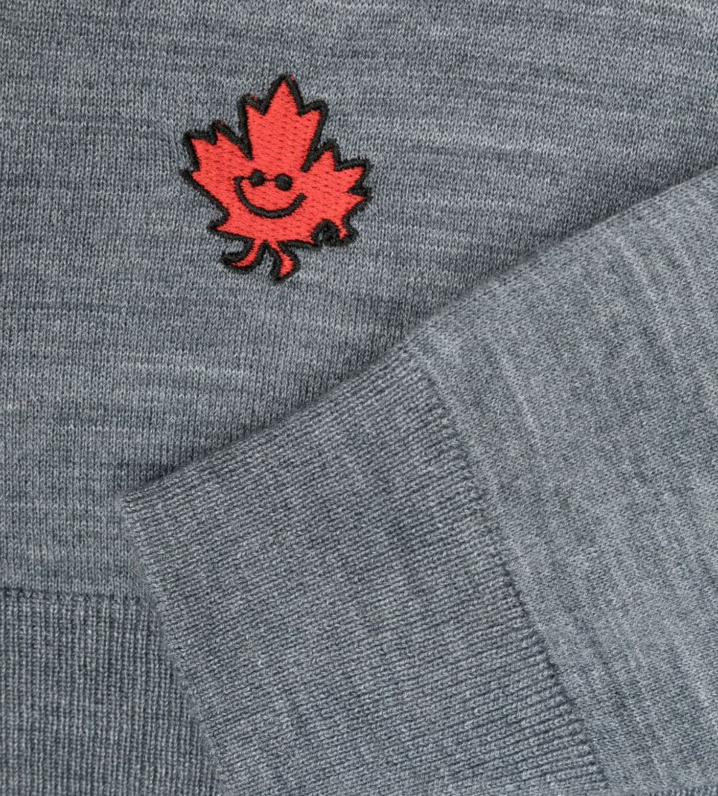 Graphic-Print High-Neck Jumper Grey