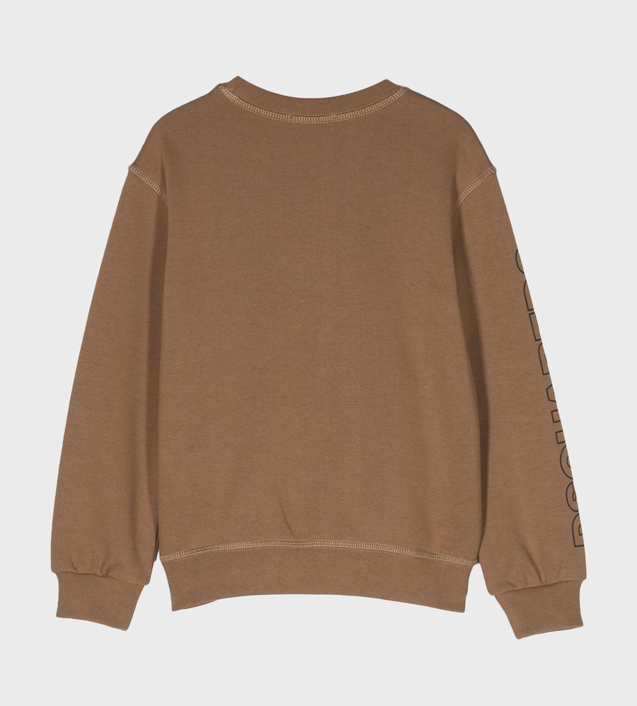 Logo-Print Cotton Sweatshirt Brown