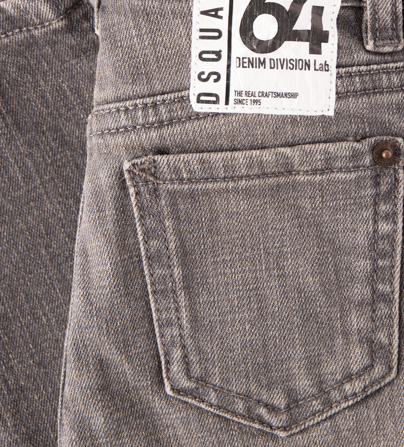 Logo-Patch Skater Jeans Grey