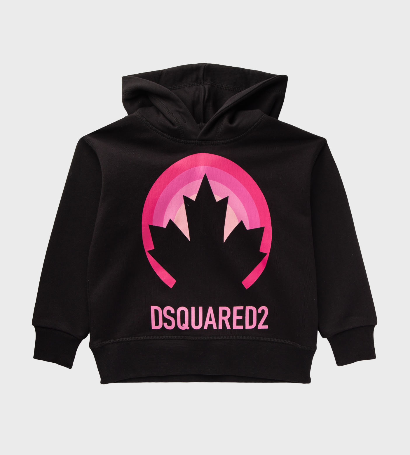 Rubberized Logo Cotton Jersey Hoodie Black
