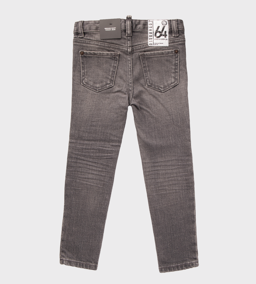 Logo-Patch Skater Jeans Grey