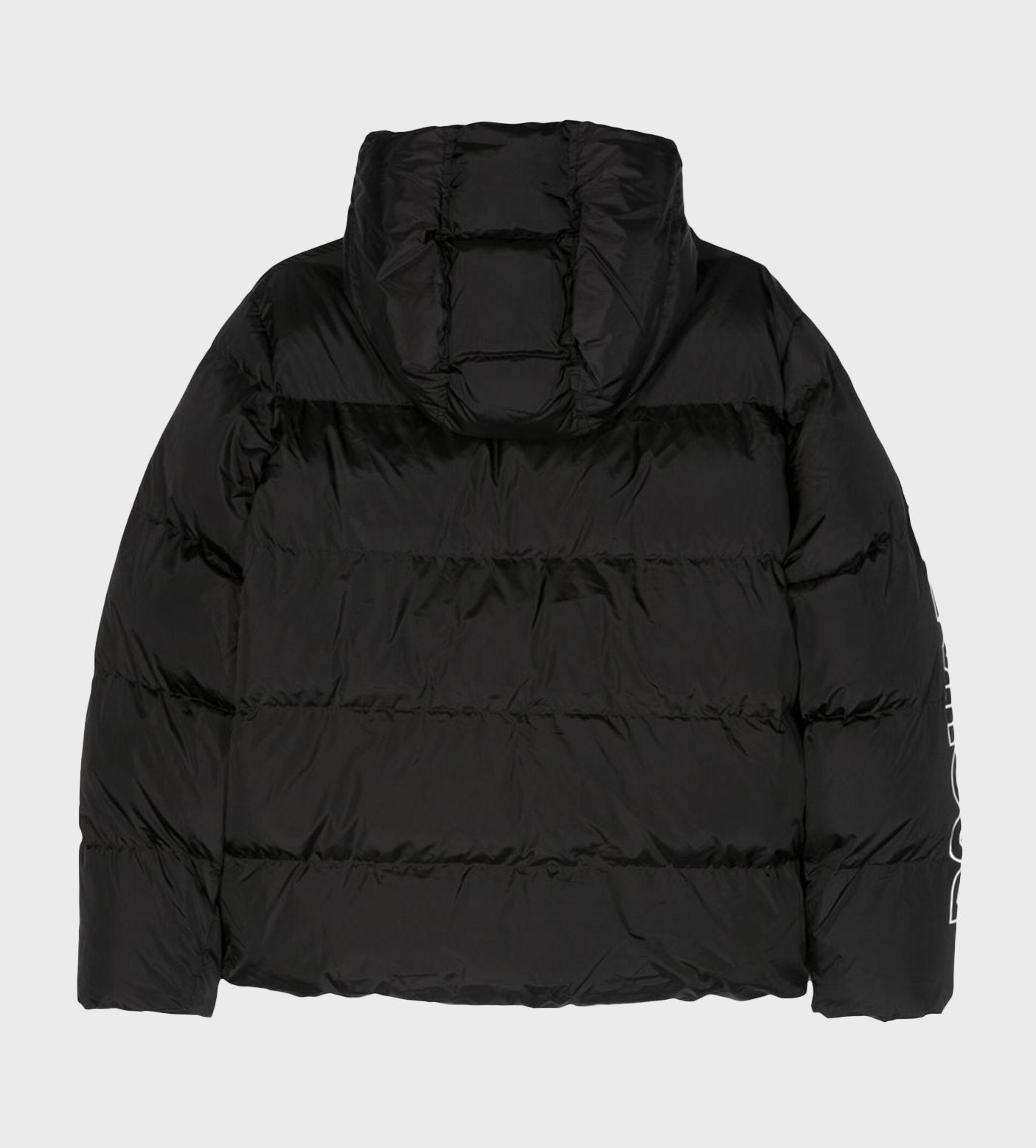 Logo-Print Padded Hooded Jacket Black