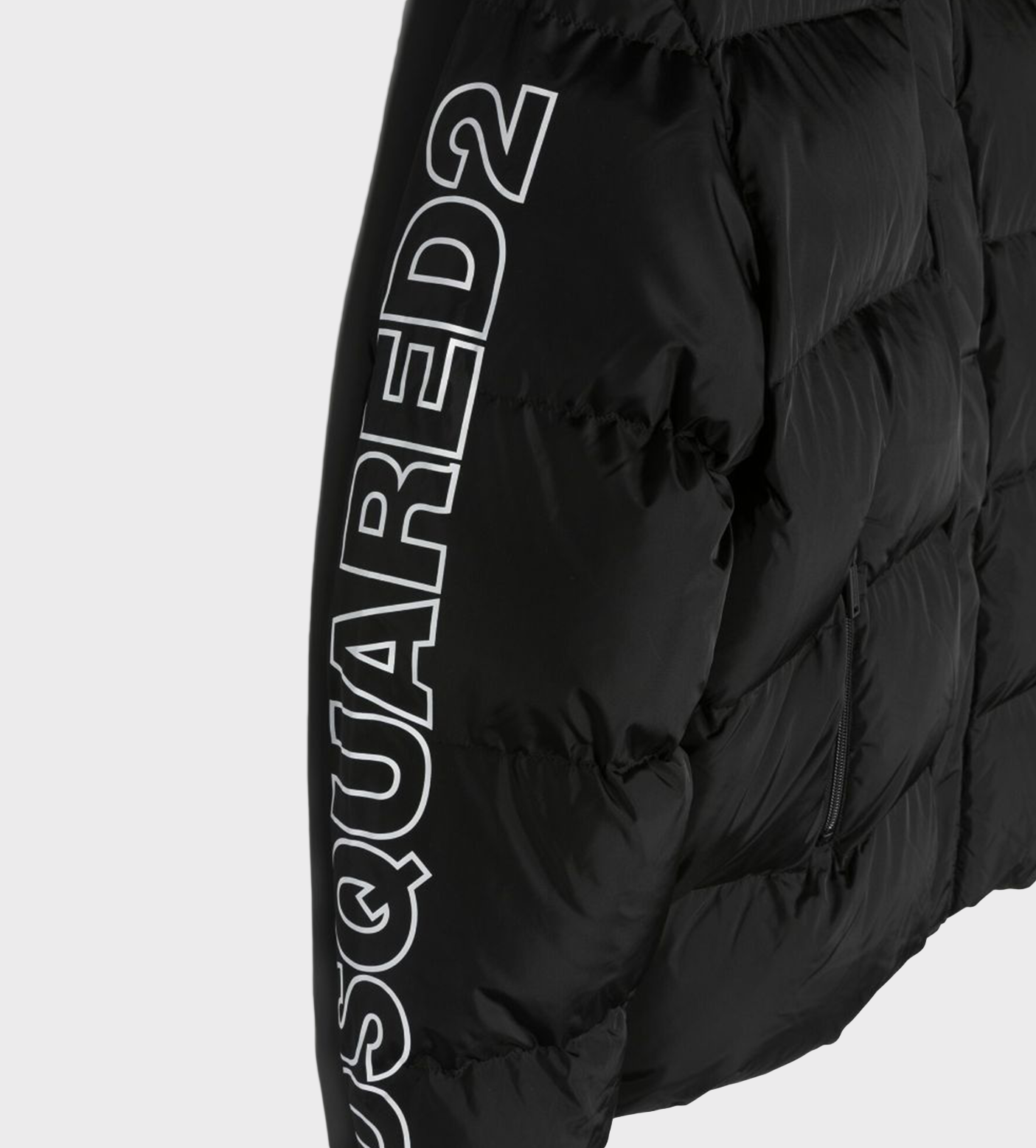 Logo-Print Padded Hooded Jacket Black