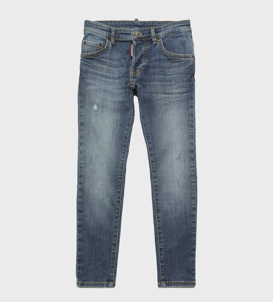 Mid-Rise Skinny Jeans Skater Blue