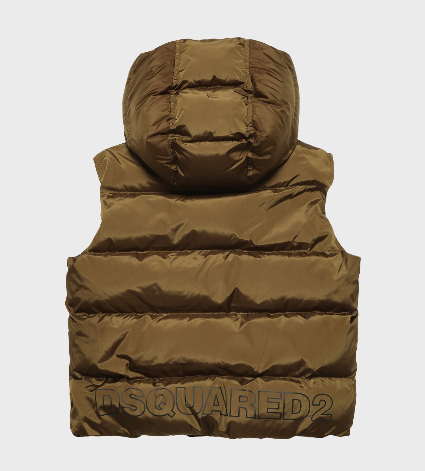 Padded Hooded Gilet Brown
