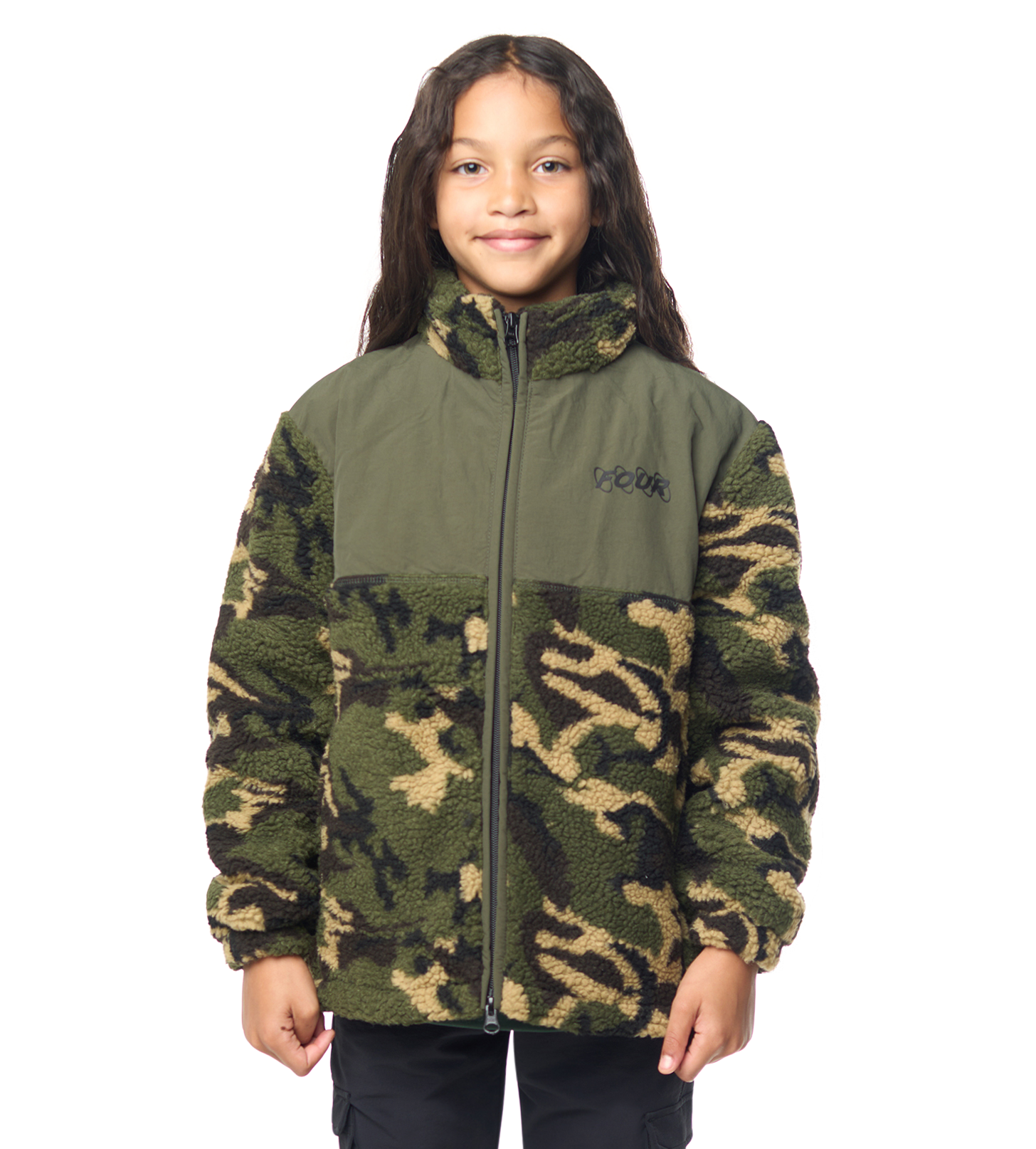 Circles Sherpa Zip Vest Camo