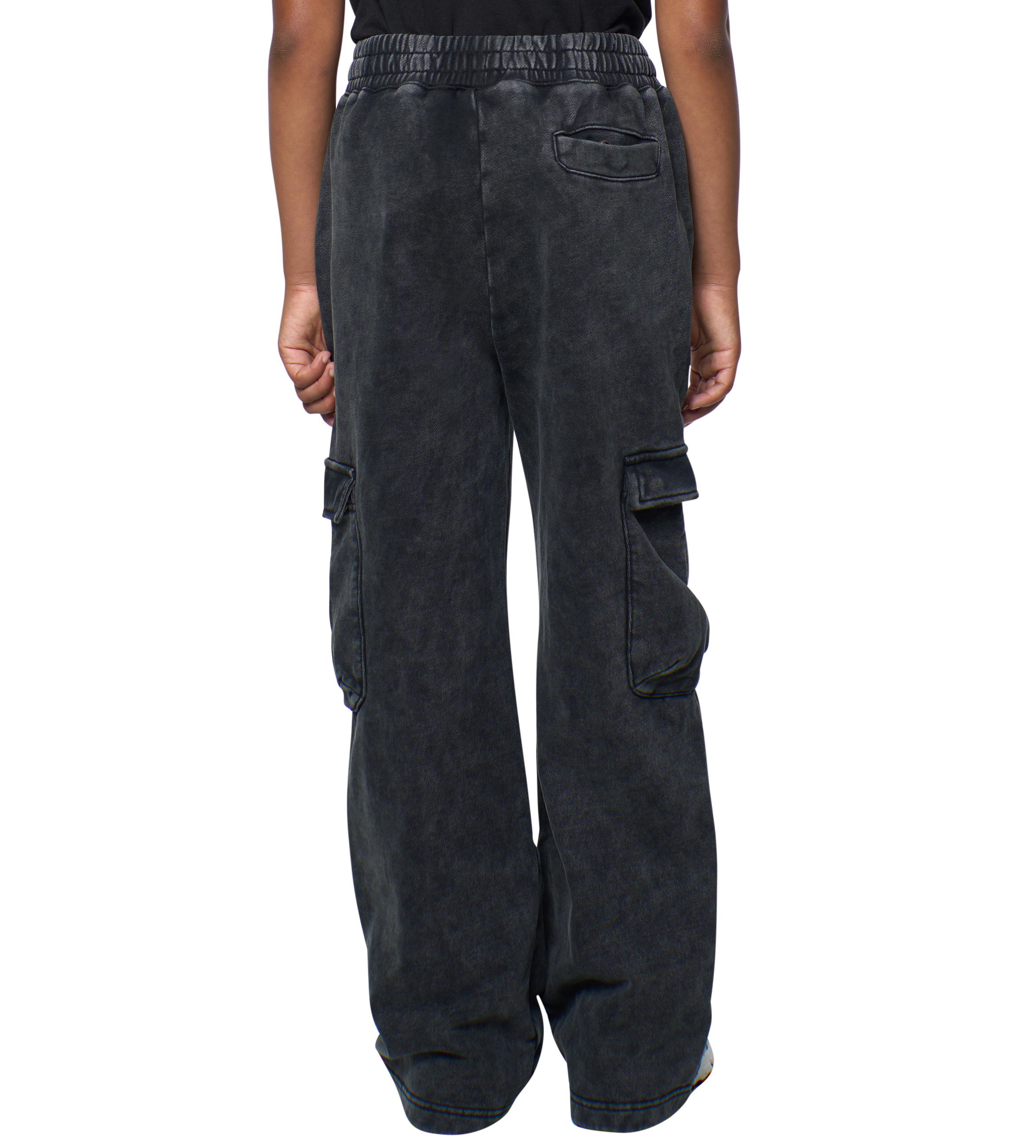 Circles Cargo Sweatpants Washed Black