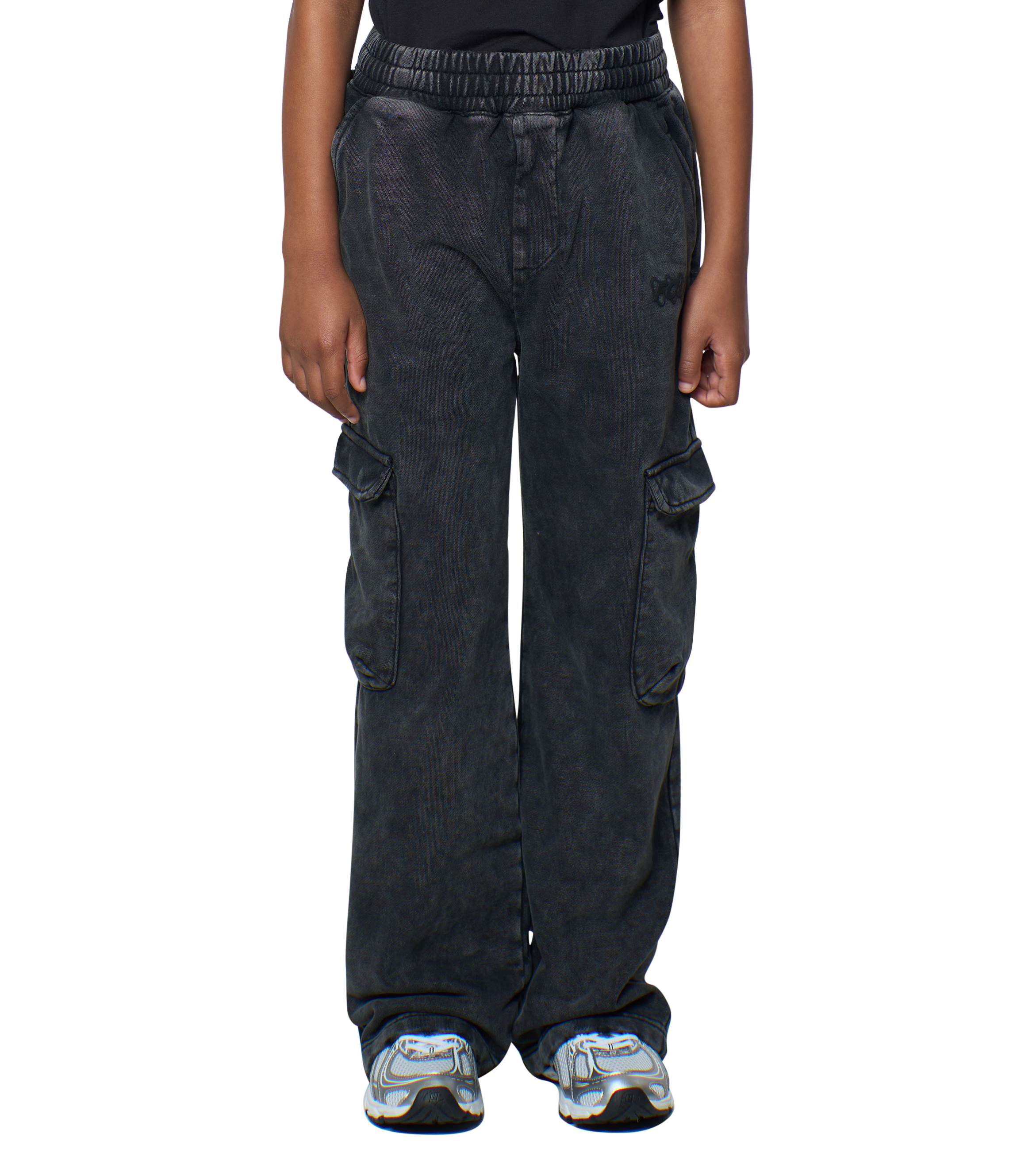 Circles Cargo Sweatpants Washed Black