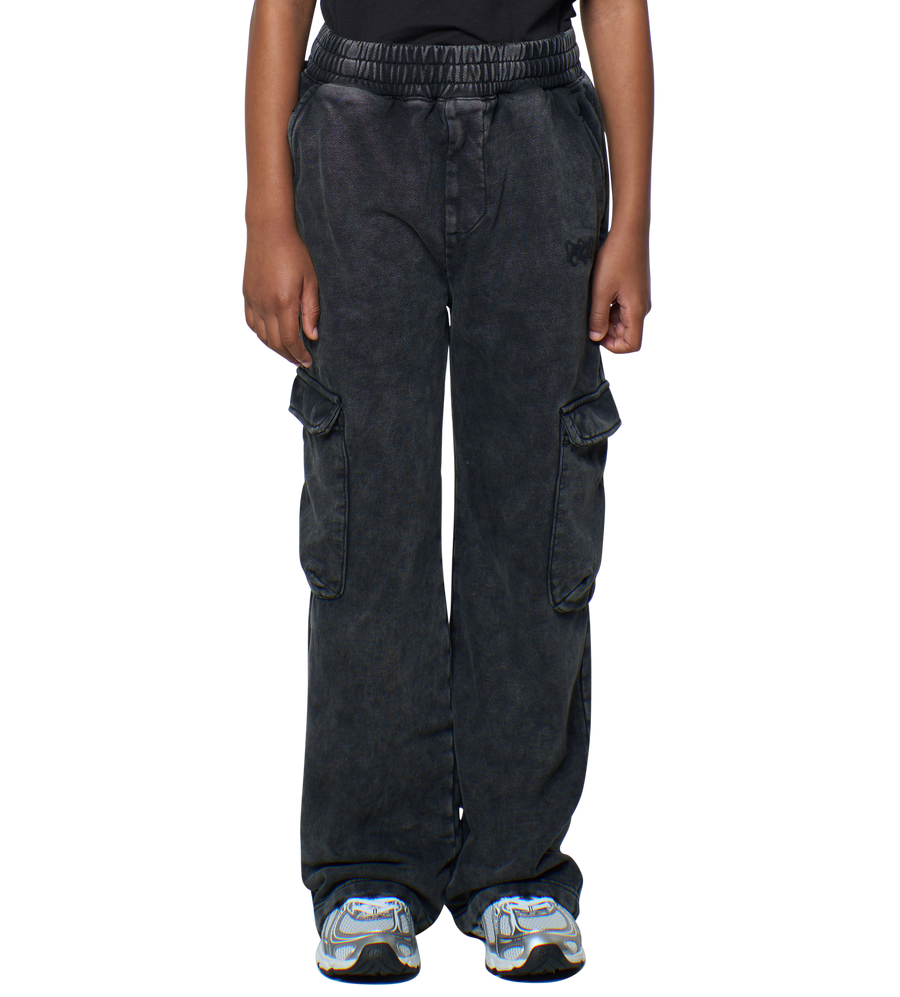 Circles Cargo Sweatpants Washed Black