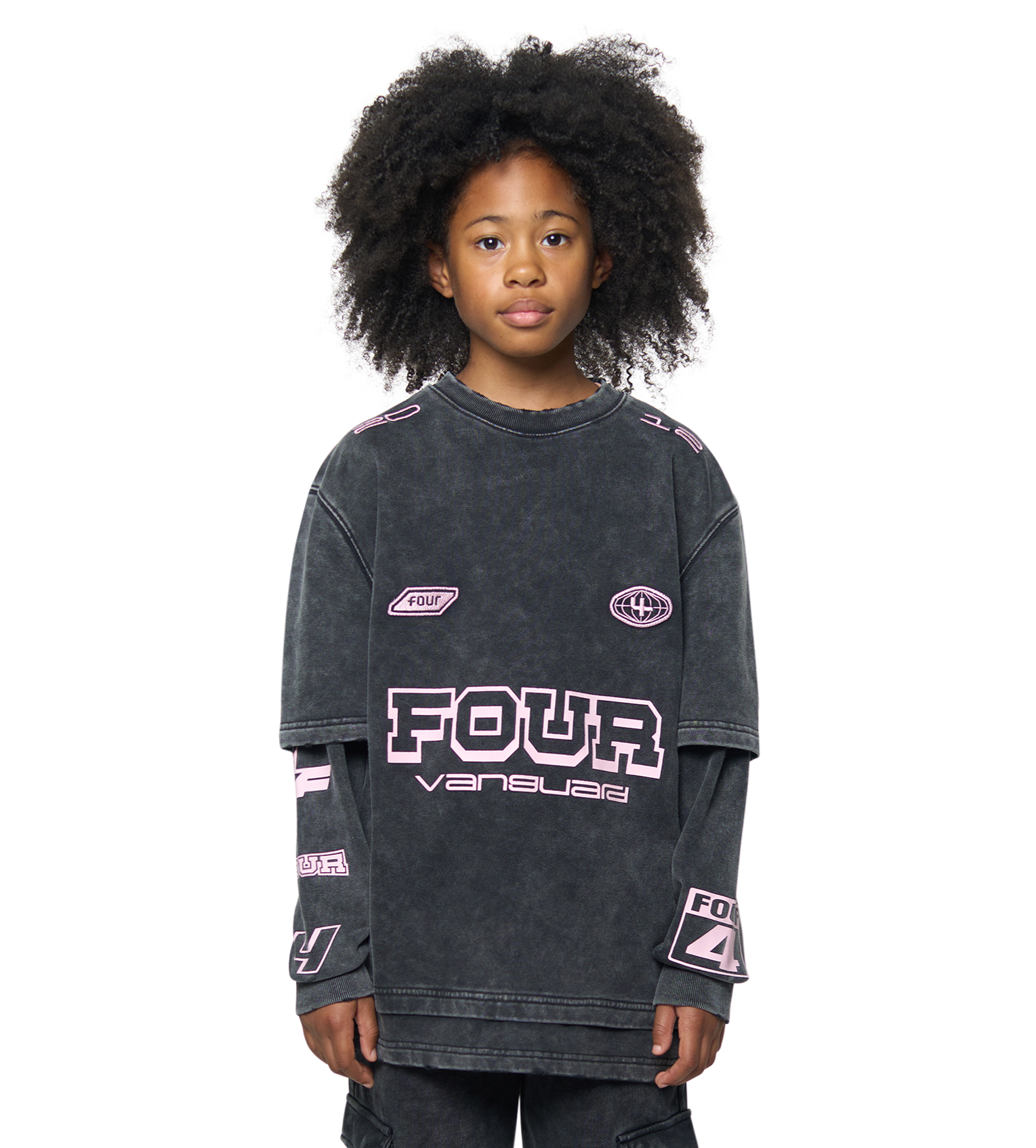 Race Comp DL Longsleeve Washed Black/ Pink