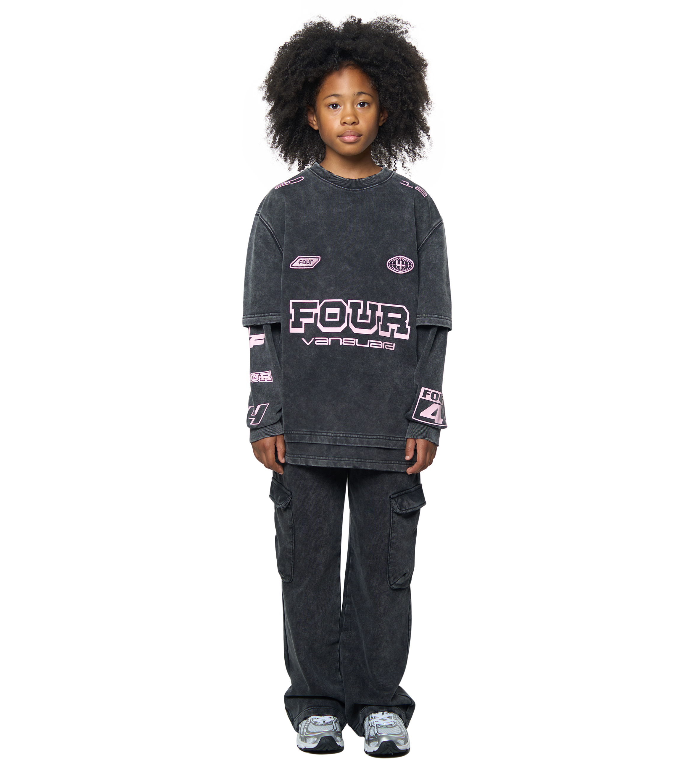 Race Comp DL Longsleeve Washed Black/ Pink
