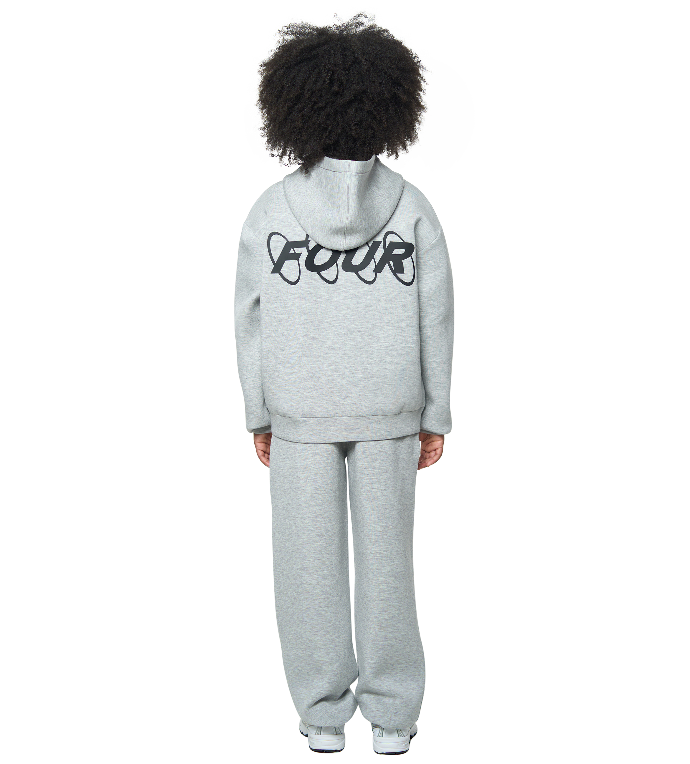 Circles Scuba Zip Up Hoodie Vest Grey Melange