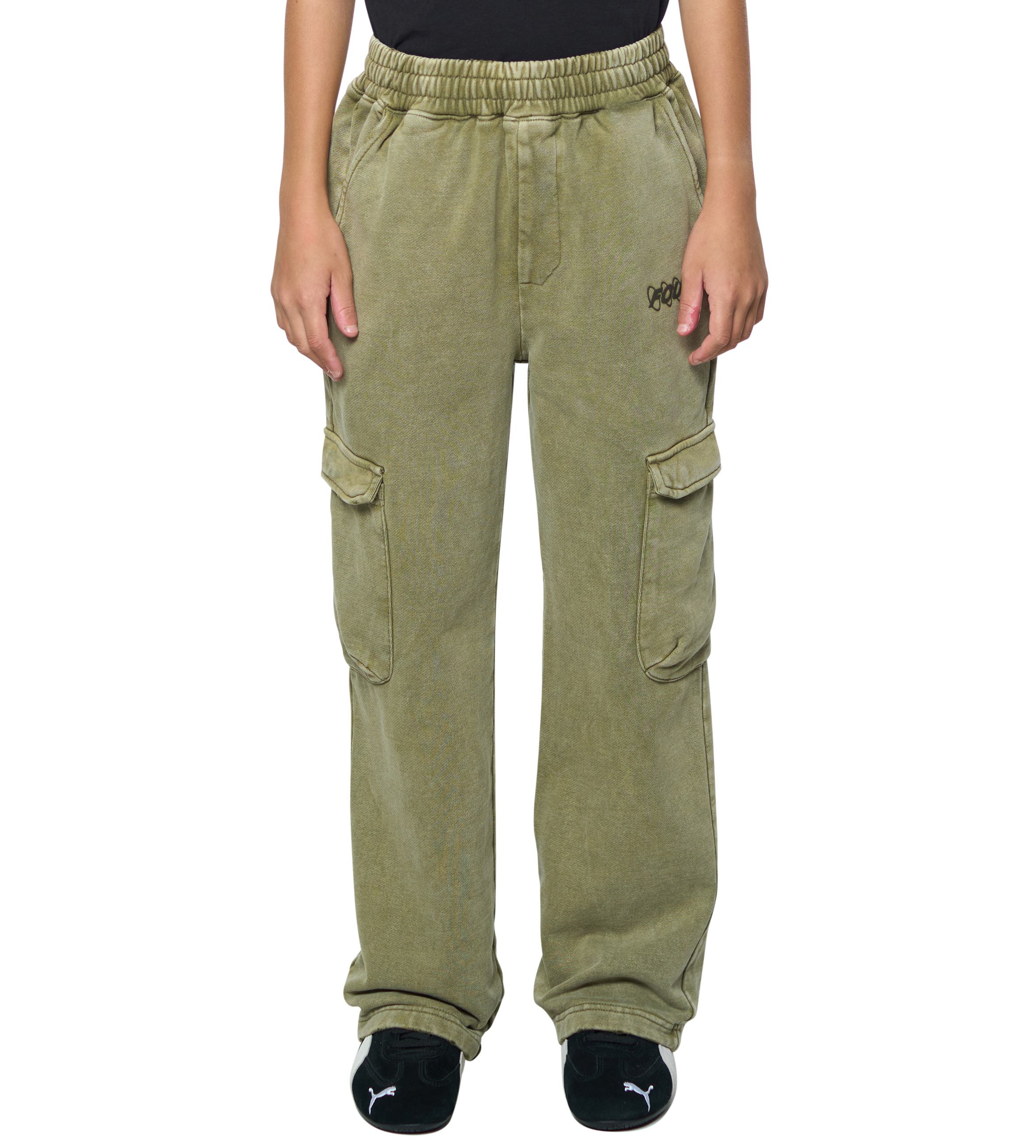 Circles Cargo Sweatpants Washed Moss Green