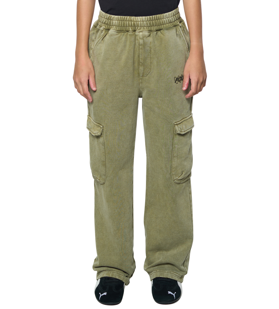Circles Cargo Sweatpants Washed Moss Green